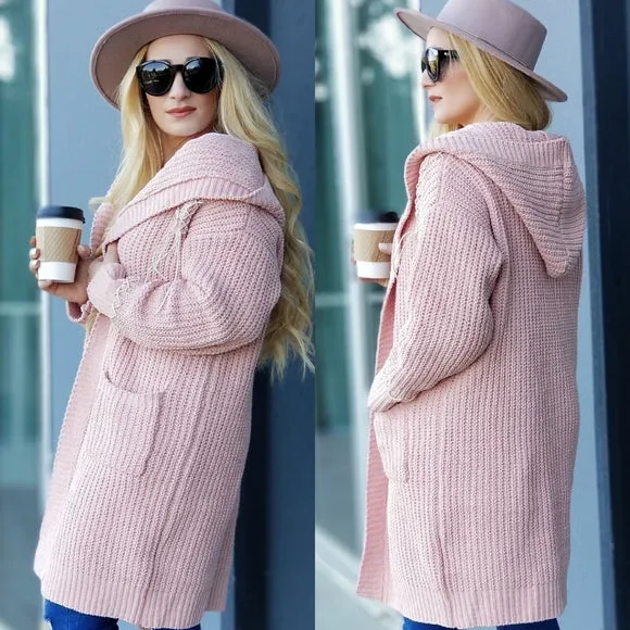 ABIGAIL Blush Pink Cardigan Long Sleeve