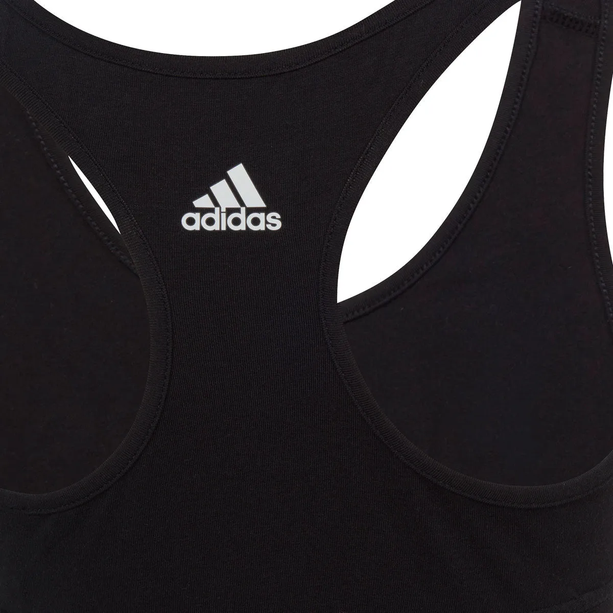 adidas Essentials Linear Logo Cotton Sports Bra - Girls - Black/White