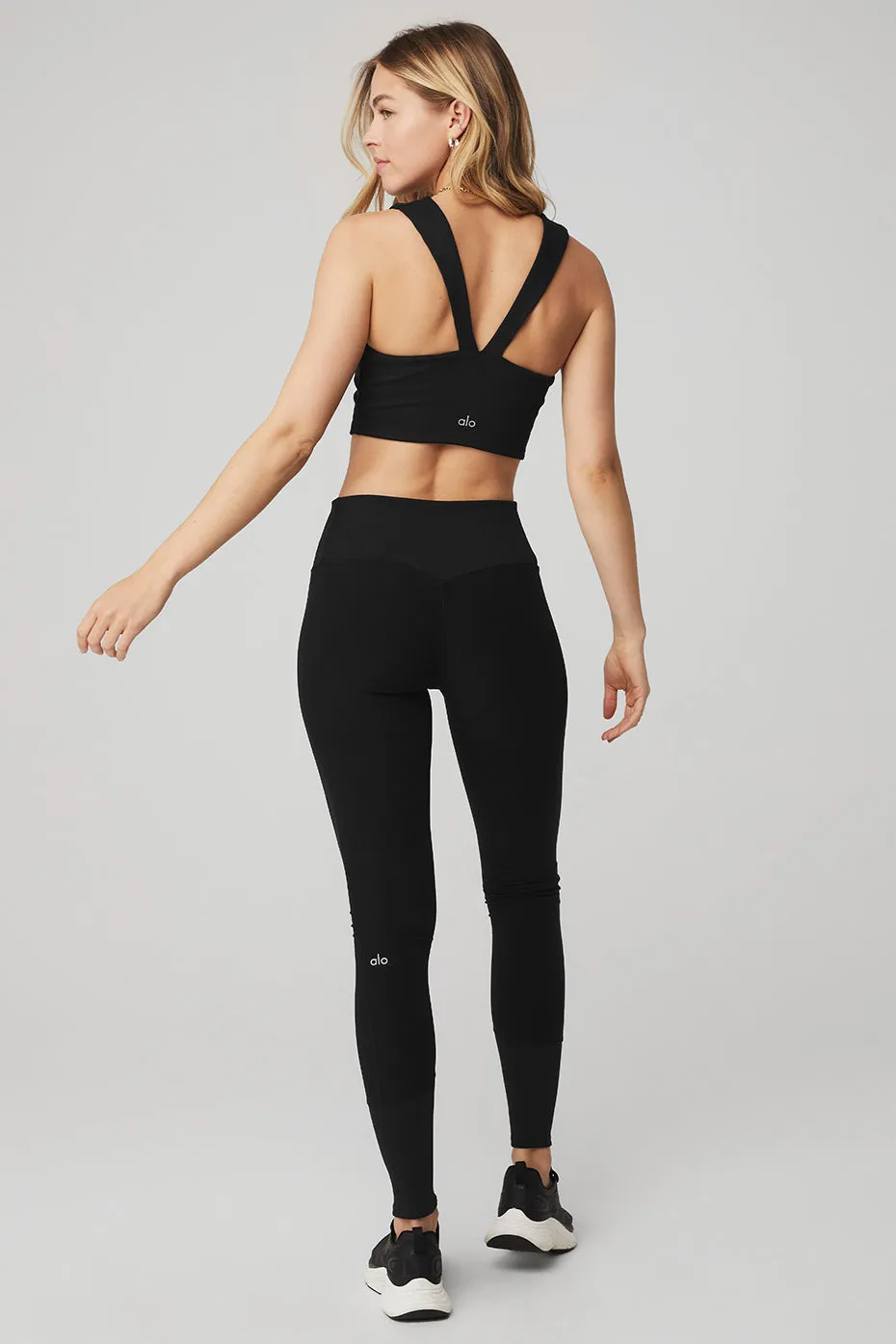 Alosoft Ribbed Chic Bra Tank & High-Waist Alosoft Lounge Legging Set