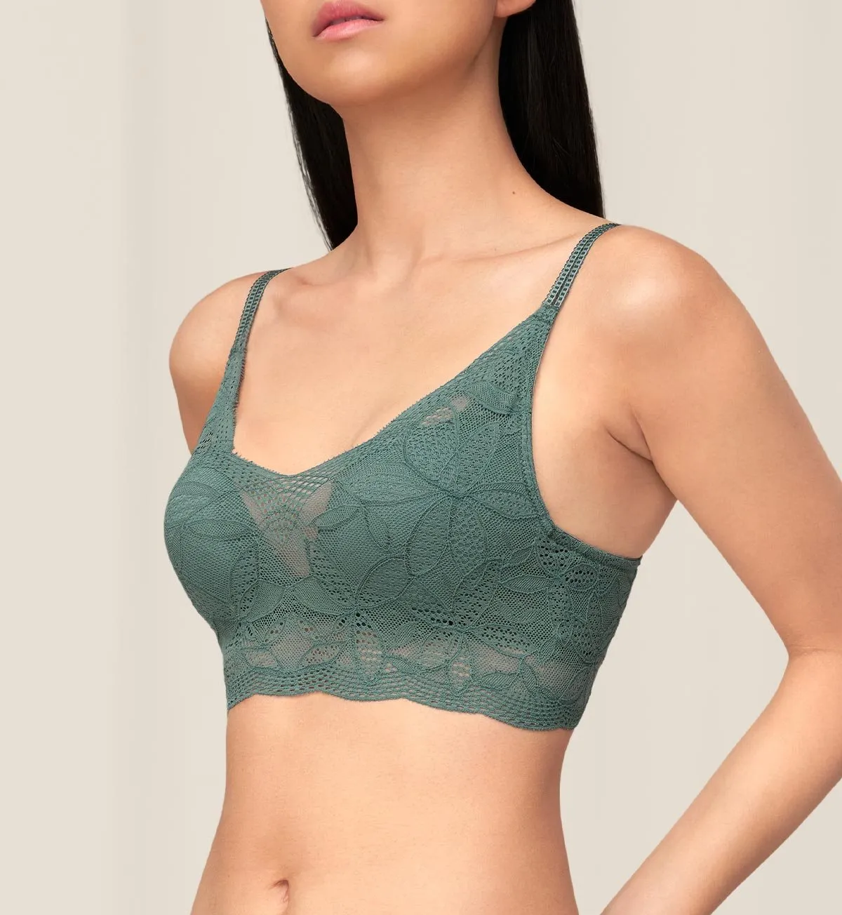 AQUA JADE NON-WIRED PUSH UP DEEP V BRA