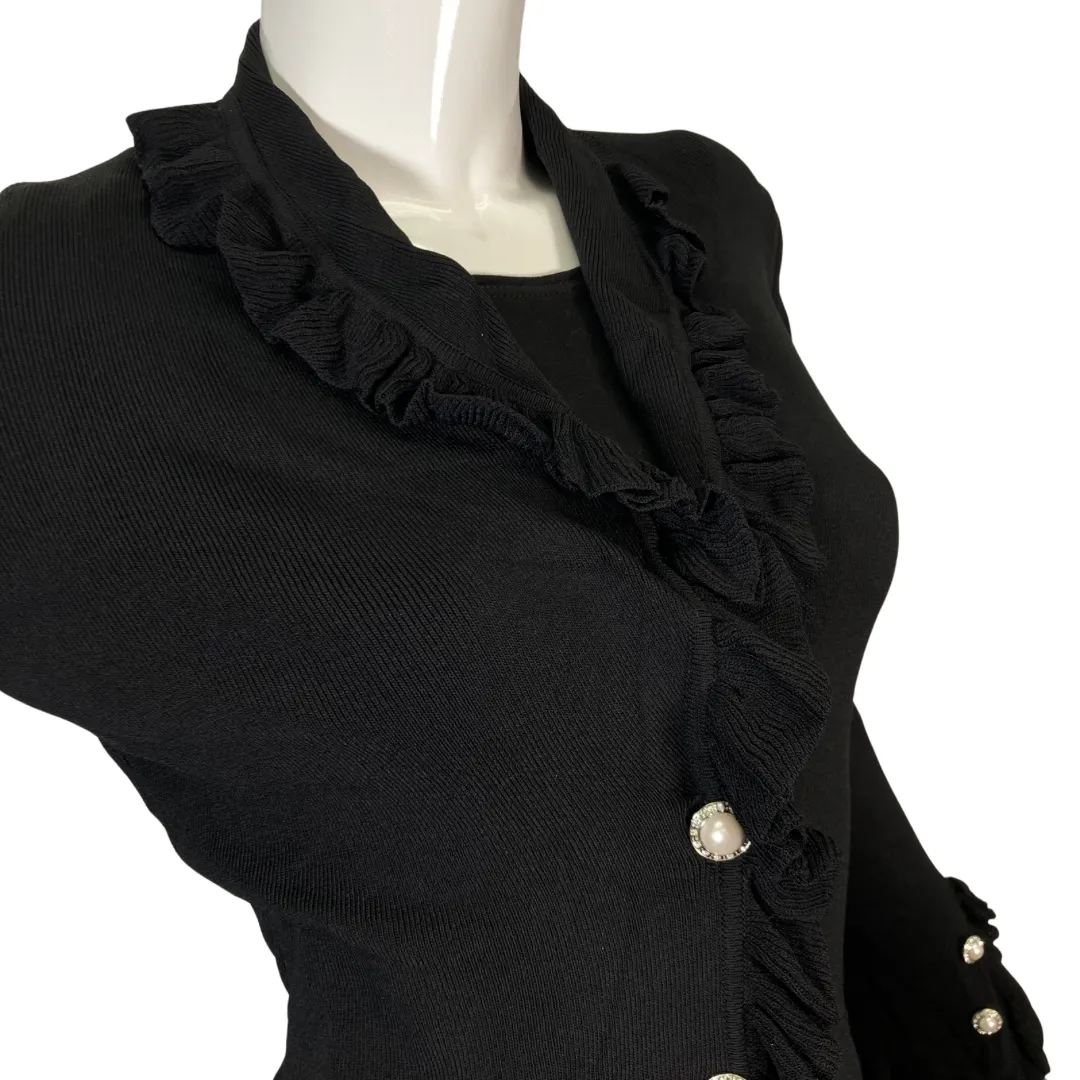 BCBG Maxazria Black Cardigan with Trim