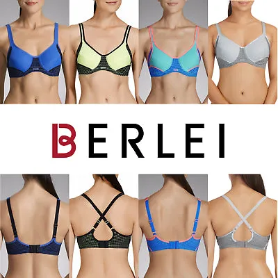 Berlei Electrify Mesh Underwire Bra Sports Womens Gym Blue Black Aqua Pink