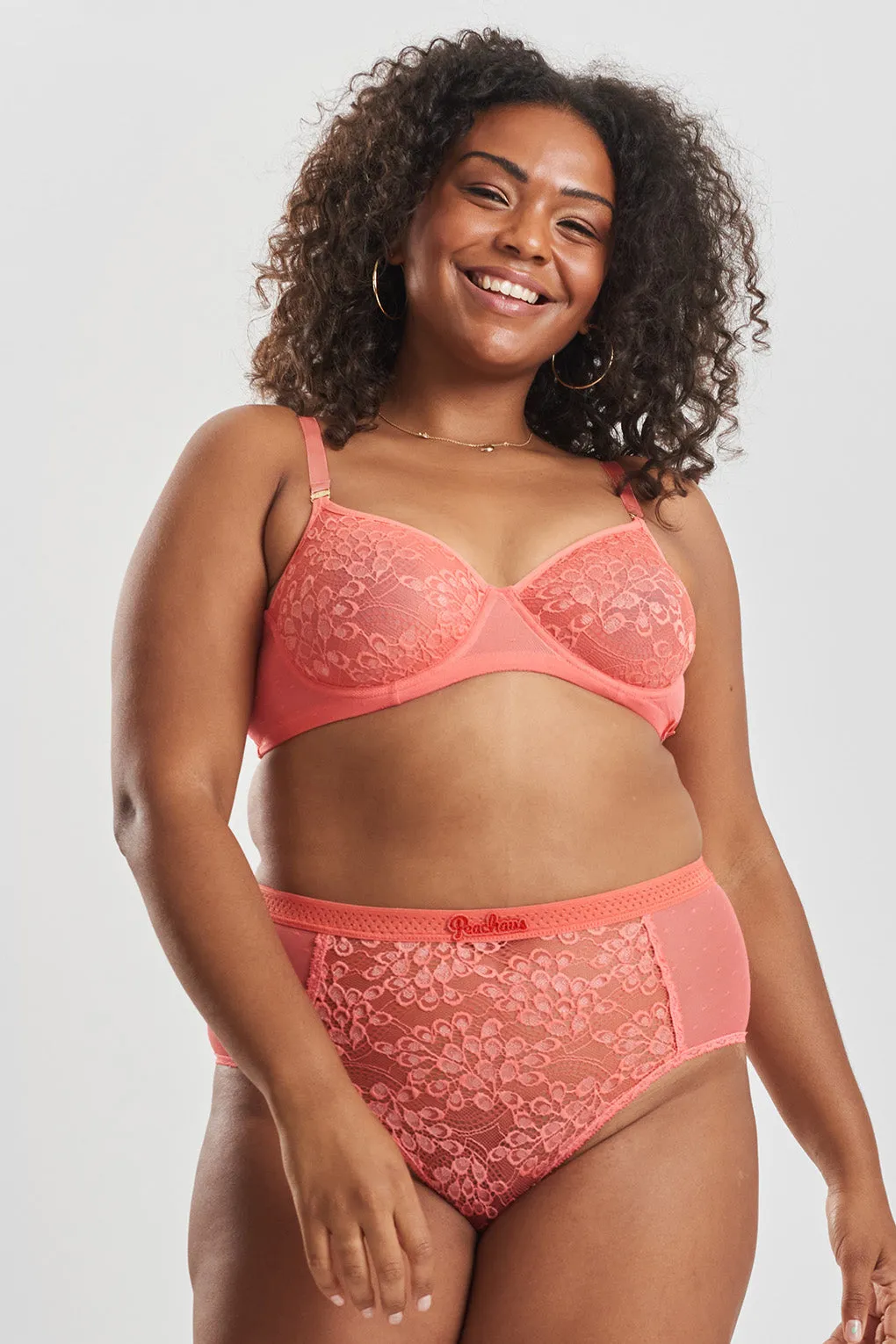 Betula recycled-tulle underwired balconette bra - Canyon Peach