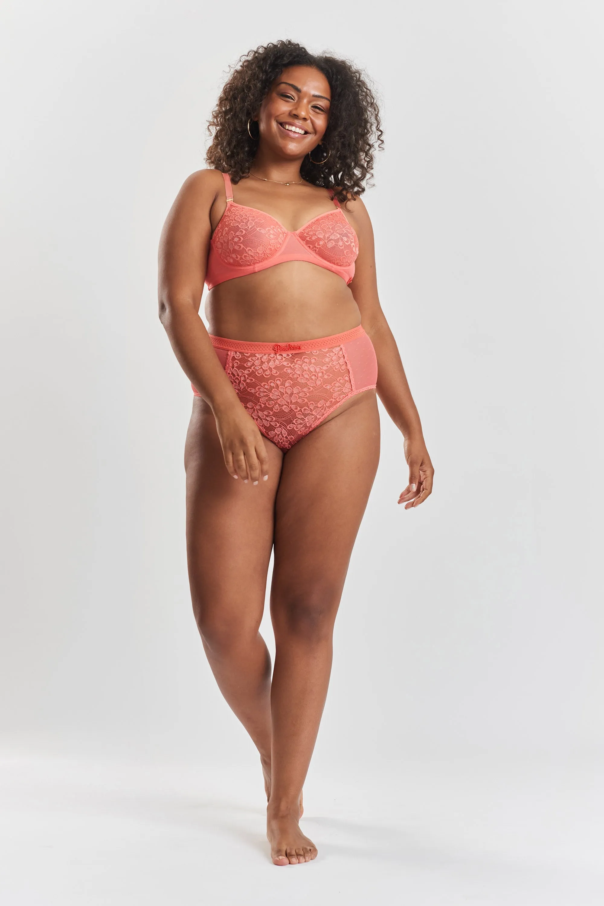 Betula recycled-tulle underwired balconette bra - Canyon Peach