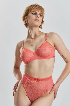 Betula recycled-tulle underwired balconette bra - Canyon Peach