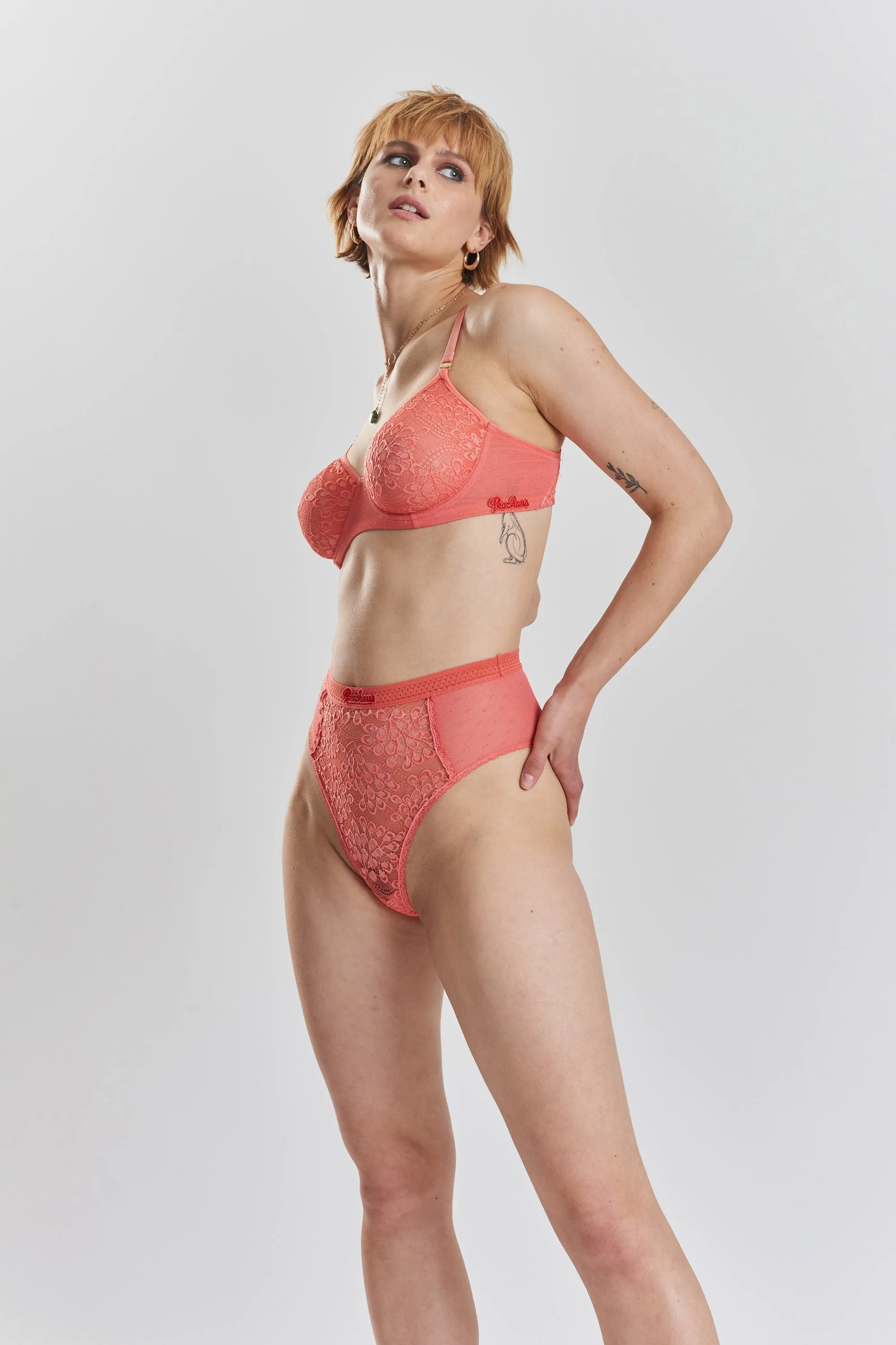 Betula recycled-tulle underwired balconette bra - Canyon Peach