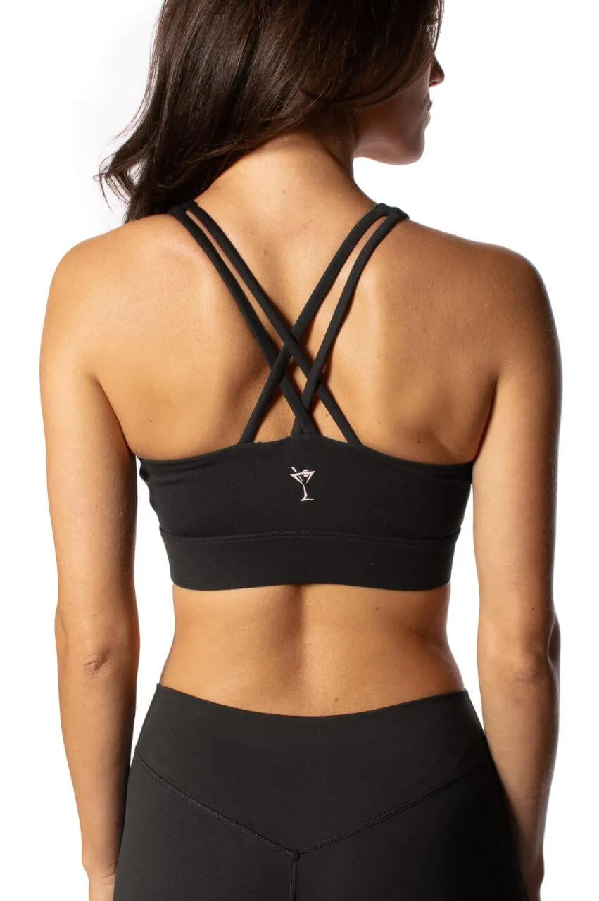 Black Crossover Sports Bra