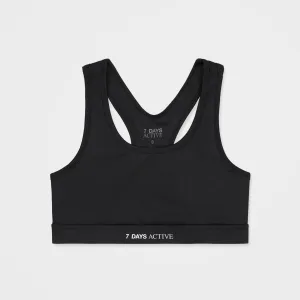 Black Sports Bra, Stretchy Training Bra by 7Days Active