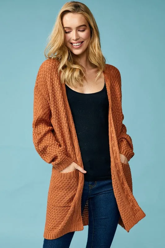 Cable Knit Waffle Cardigan