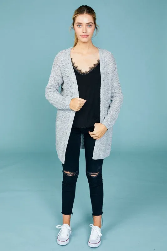 Cable Knit Waffle Cardigan