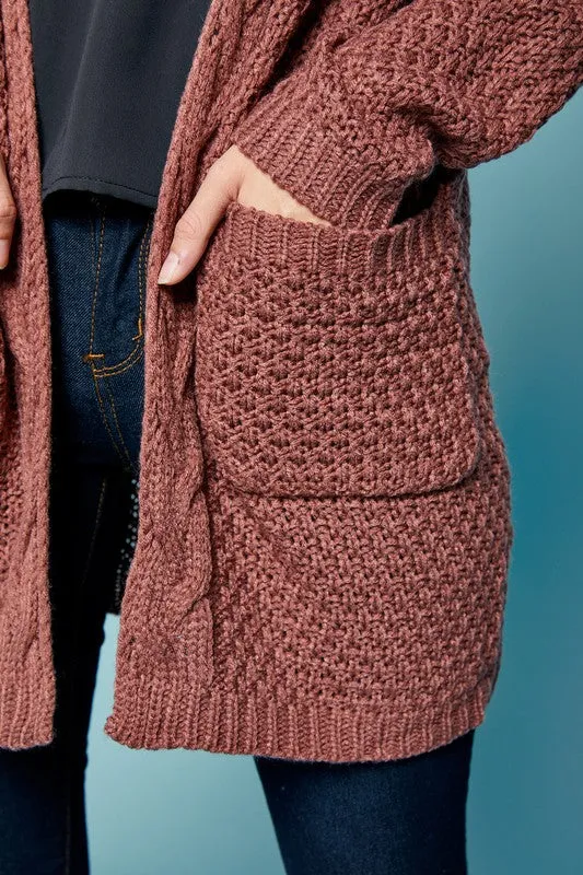 Cable Knit Waffle Cardigan