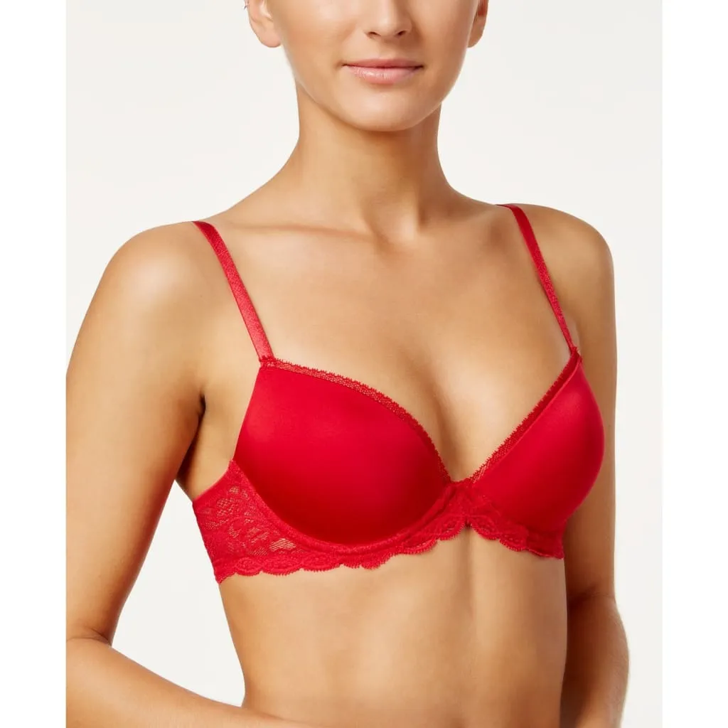 Calvin Klein QF1444 Customized Lift Push Up Underwire Bra 36D Cranberry NWT