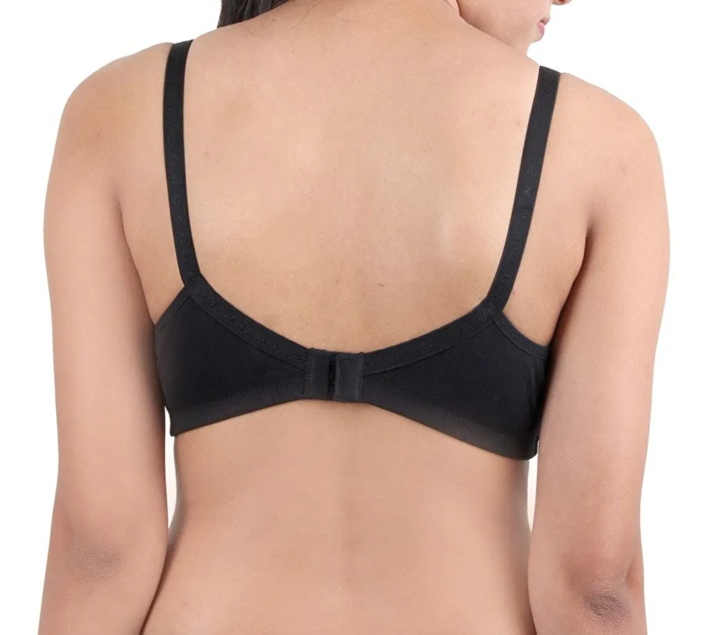 Cotton Non Padded Full Coverage Black Women's Bra