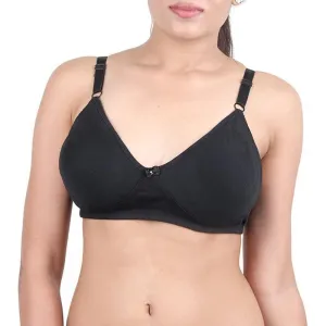 Cotton Non Padded Full Coverage Black Women's Bra