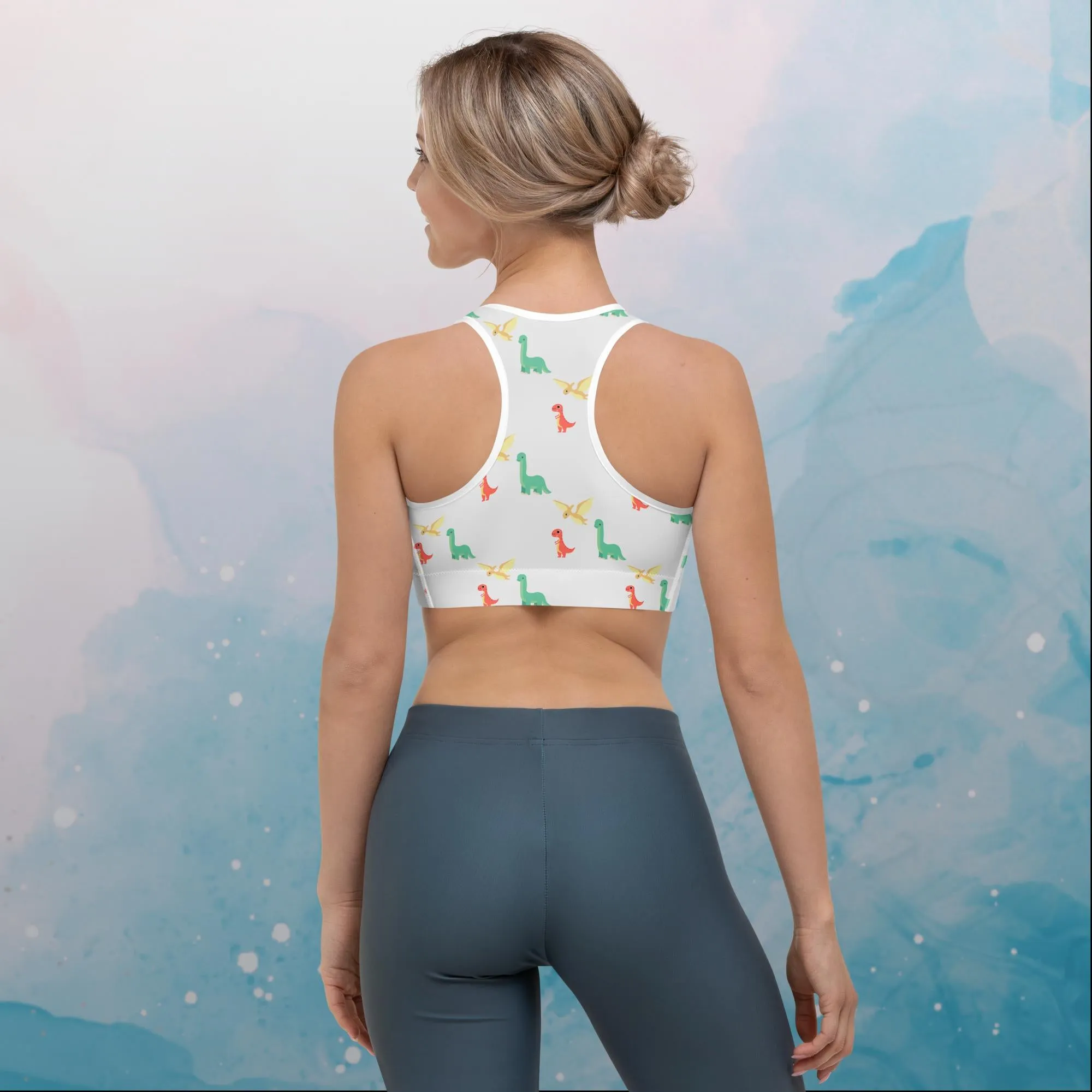 Cute Dinos Sports Bra