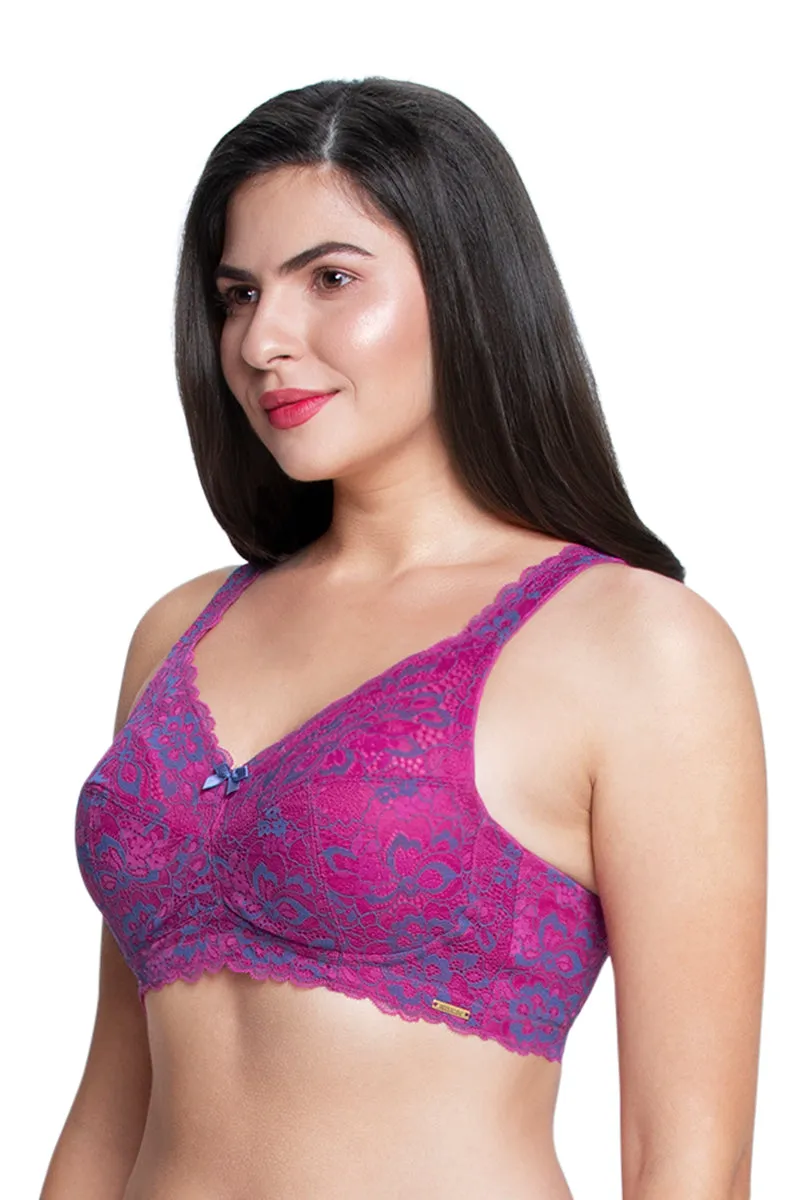 Fiesta Support Non Padded Non-Wired Lace Bra - Flamenco