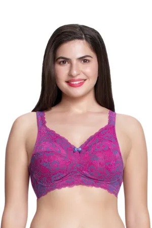 Fiesta Support Non Padded Non-Wired Lace Bra - Flamenco