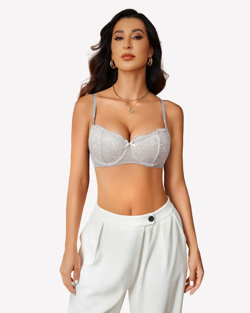 Lace Push Up Bra Sheer Balconette