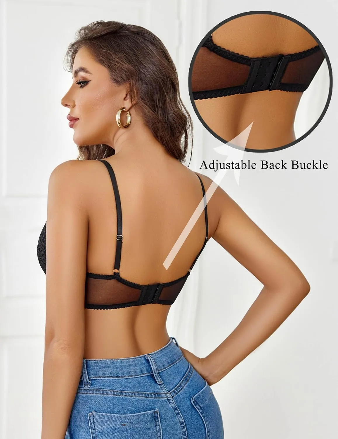 Lace Push Up Bra Sheer Balconette