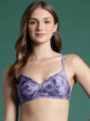 Leading Lady Women's Printed Lightly Padded Non Wired T-Shirt Bra | Full Coverage Everyday Bra [ BRA-4082-1 ]