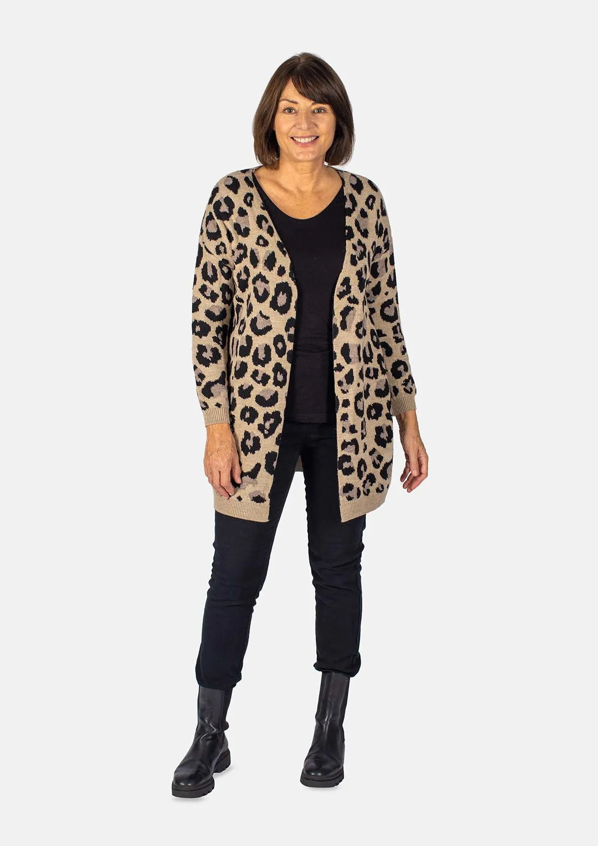 Leopard Knit Cardigan