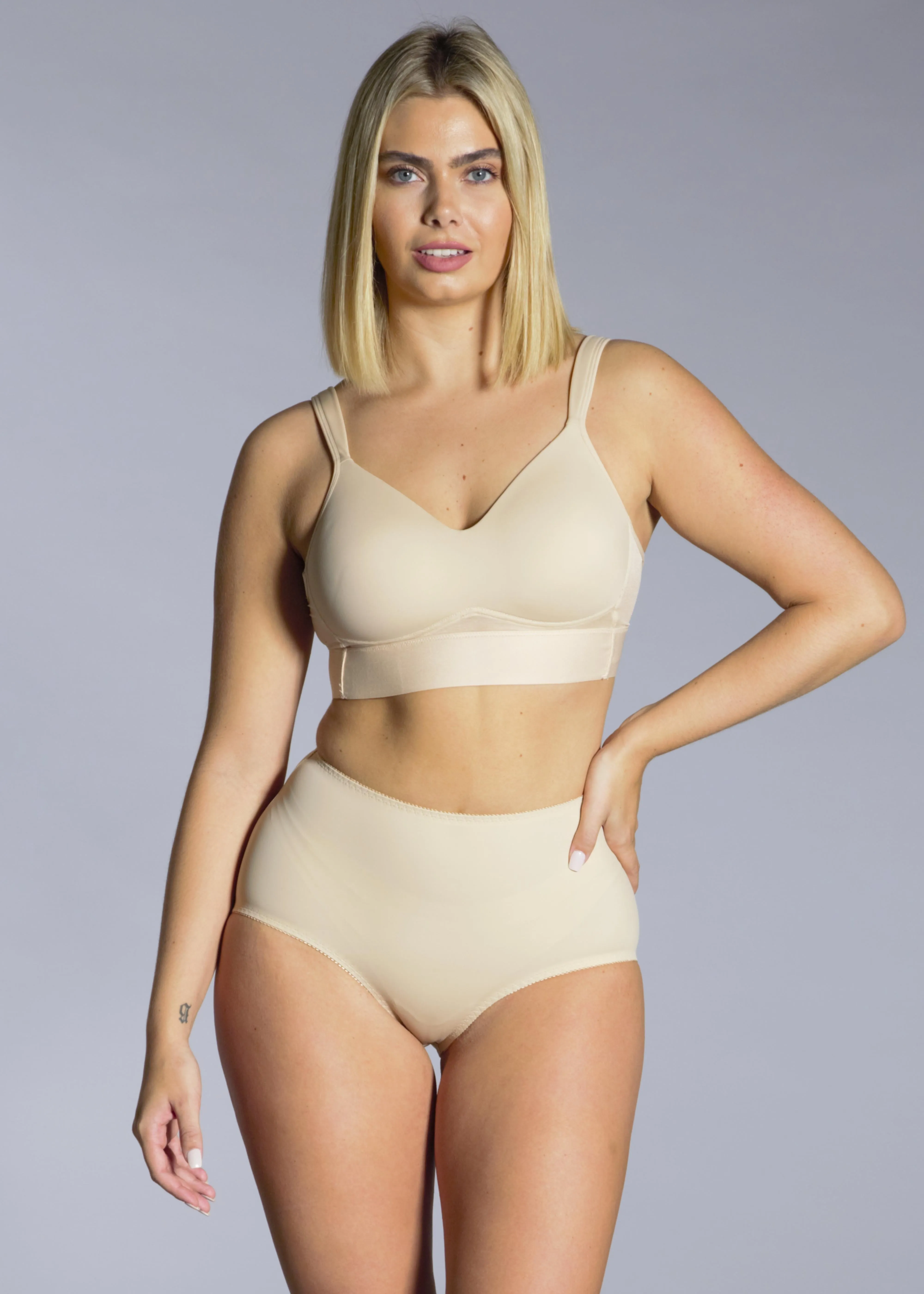 Molded Cup Bra with Mesh Back Detail