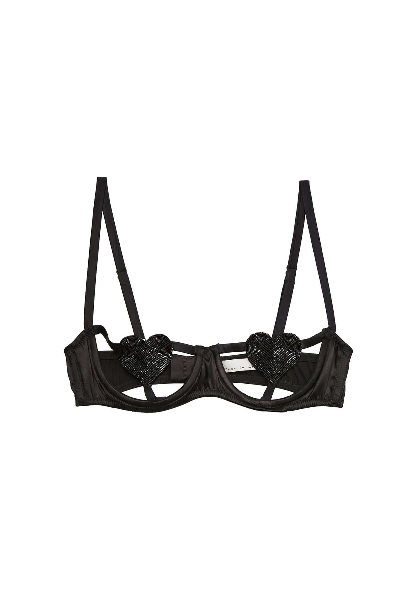 Novelty Heart Bra in Black