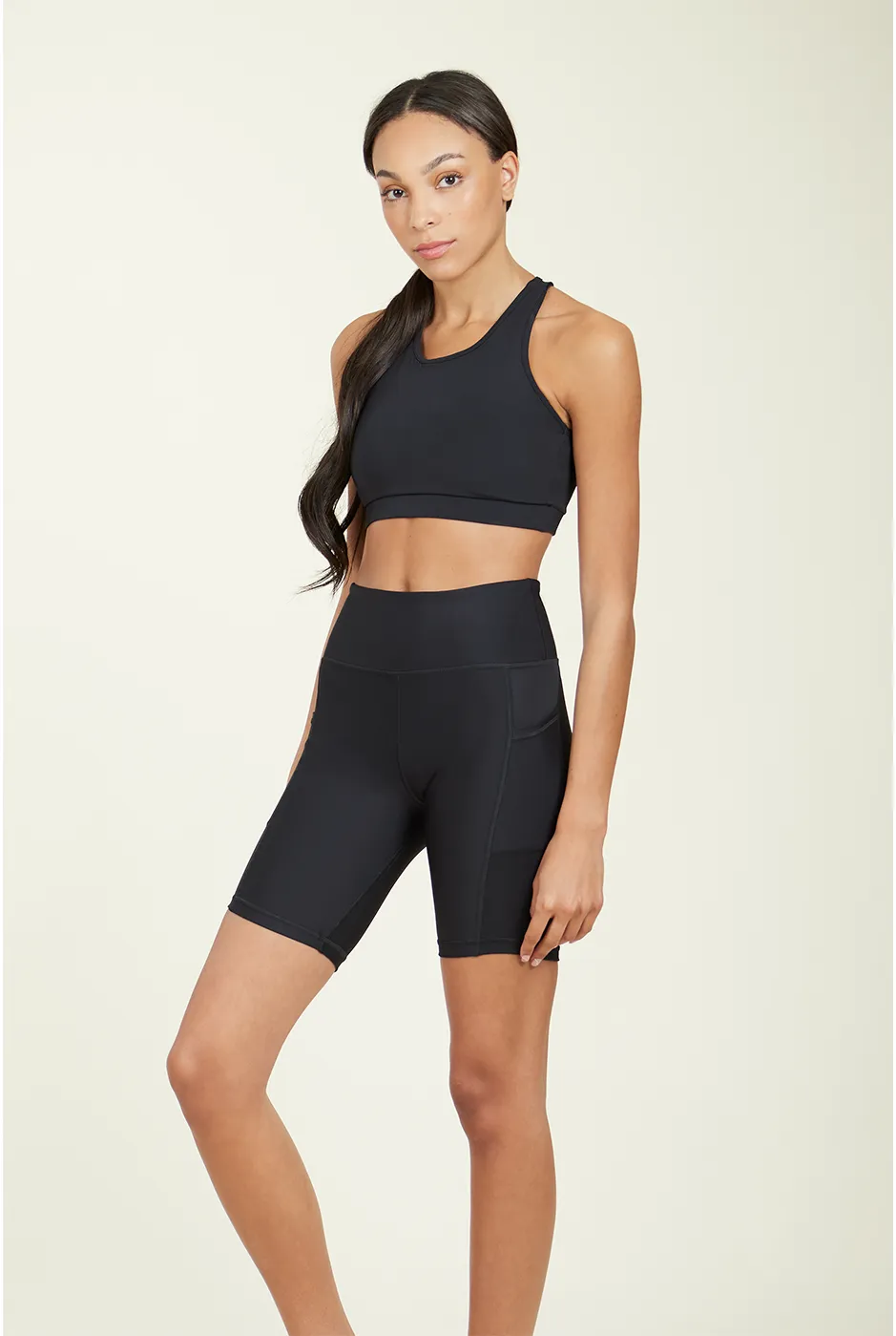 Over-Time Recycled Poly Sports Bra in Black