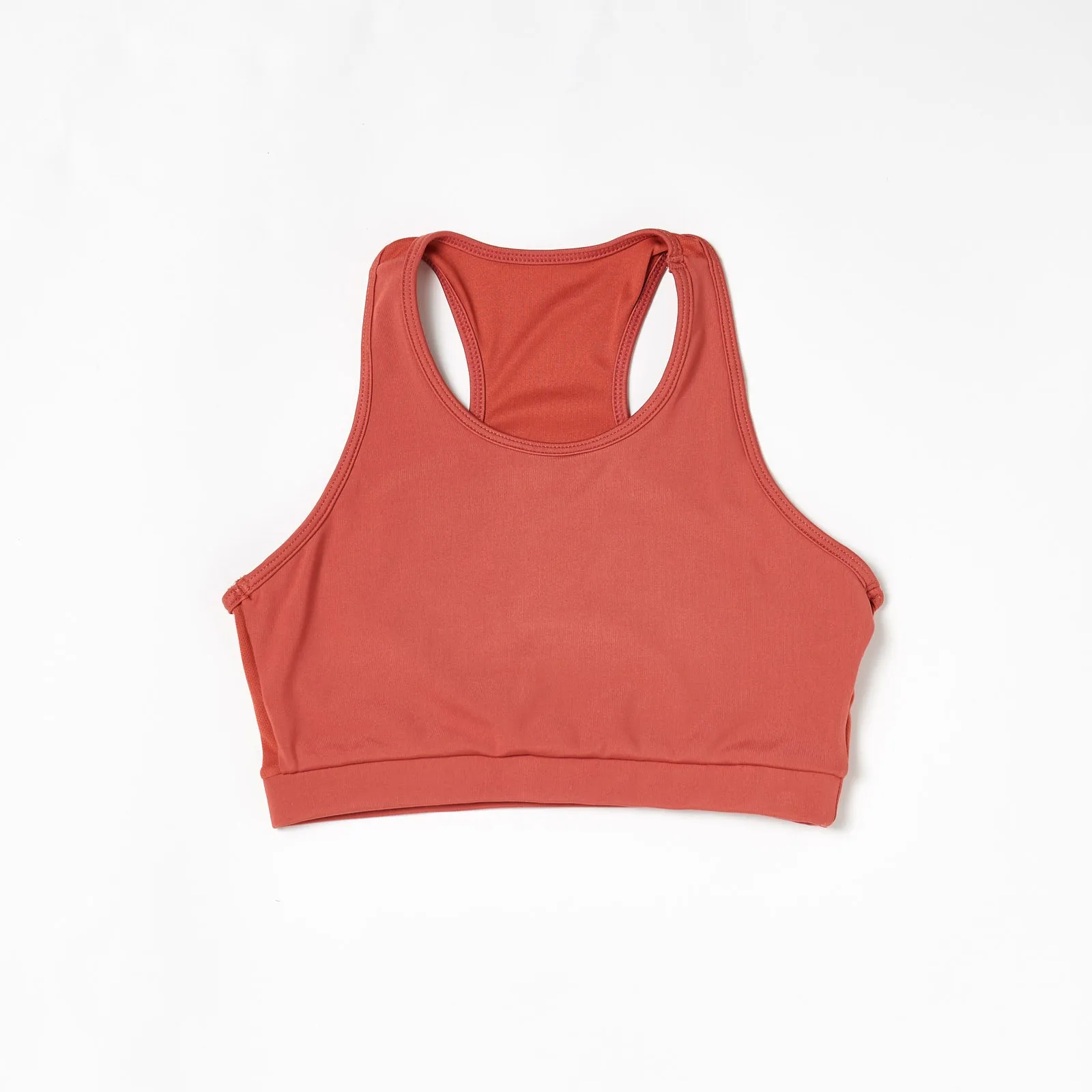 Over-Time Recycled Poly Sports Bra in Hotsauce