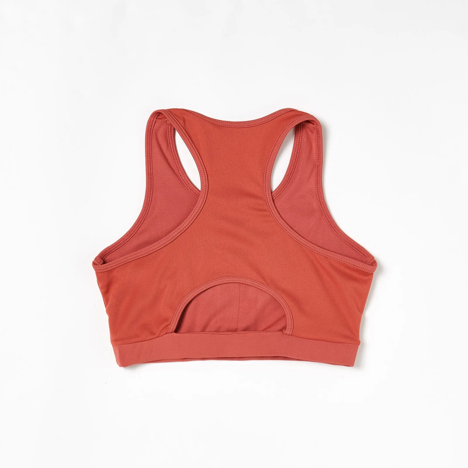 Over-Time Recycled Poly Sports Bra in Hotsauce