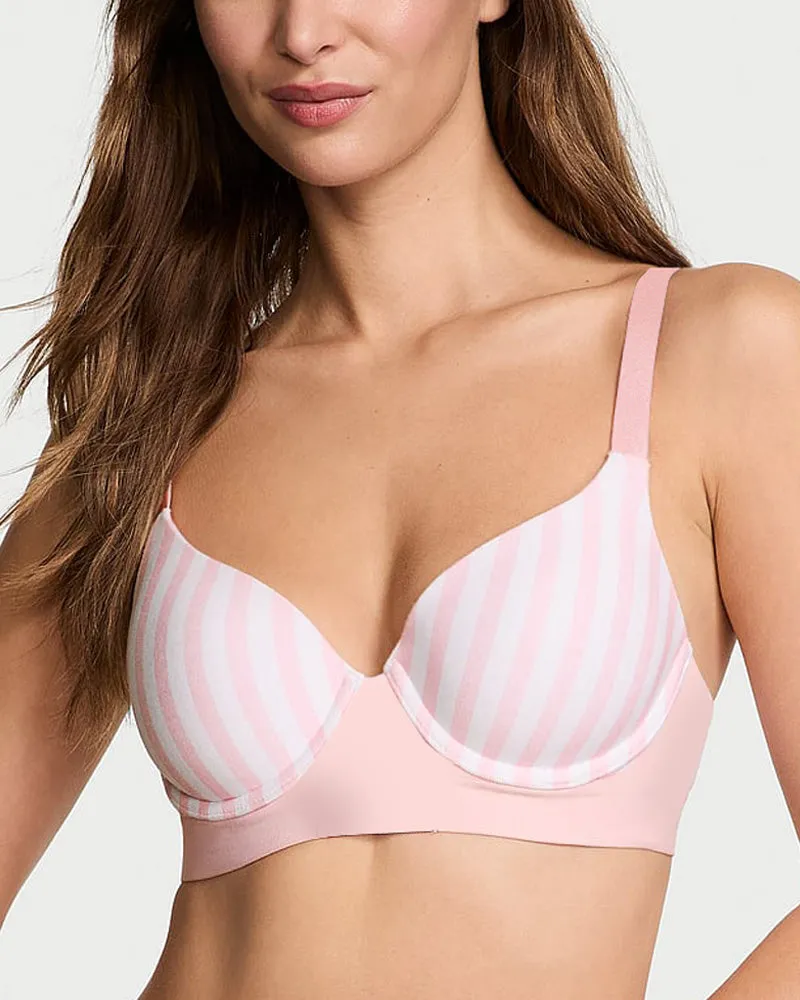 SheCurve®Back Smoothing Push-Up Plunge Bra - Pink Stripe