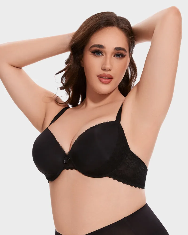 SheCurve®Comfort Lace Trim Push-Up Bra