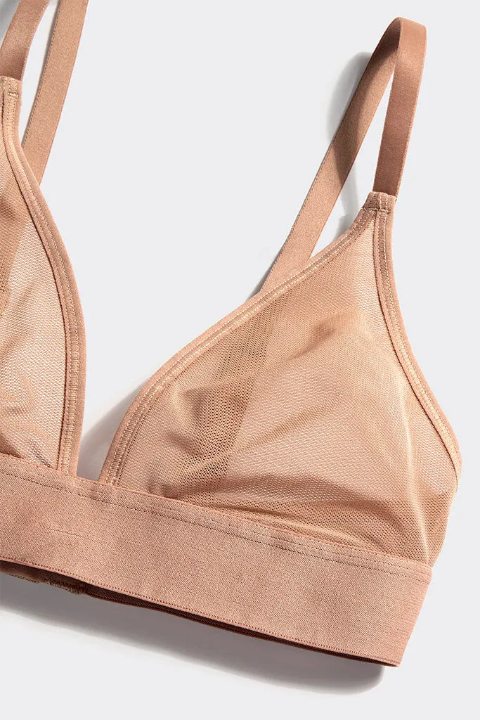 Sieve Triangle Bra in Buff