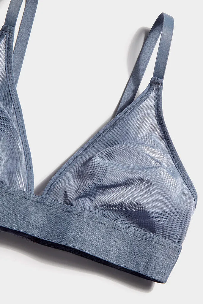 Sieve Triangle Bra in Slate