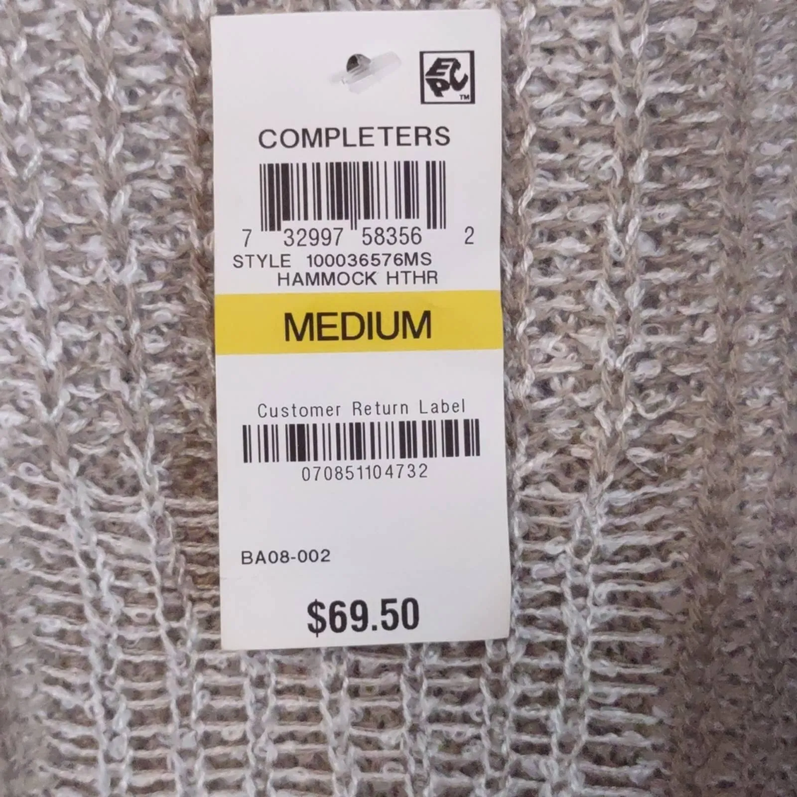 Style & Co Plaid Jacquard Cardigan Sweater Medium Tan