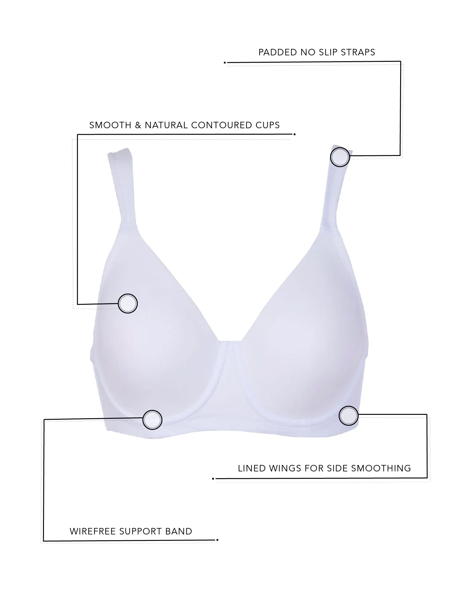 The Brigitte Full Coverage - Padded Wirefree T-Shirt Bra