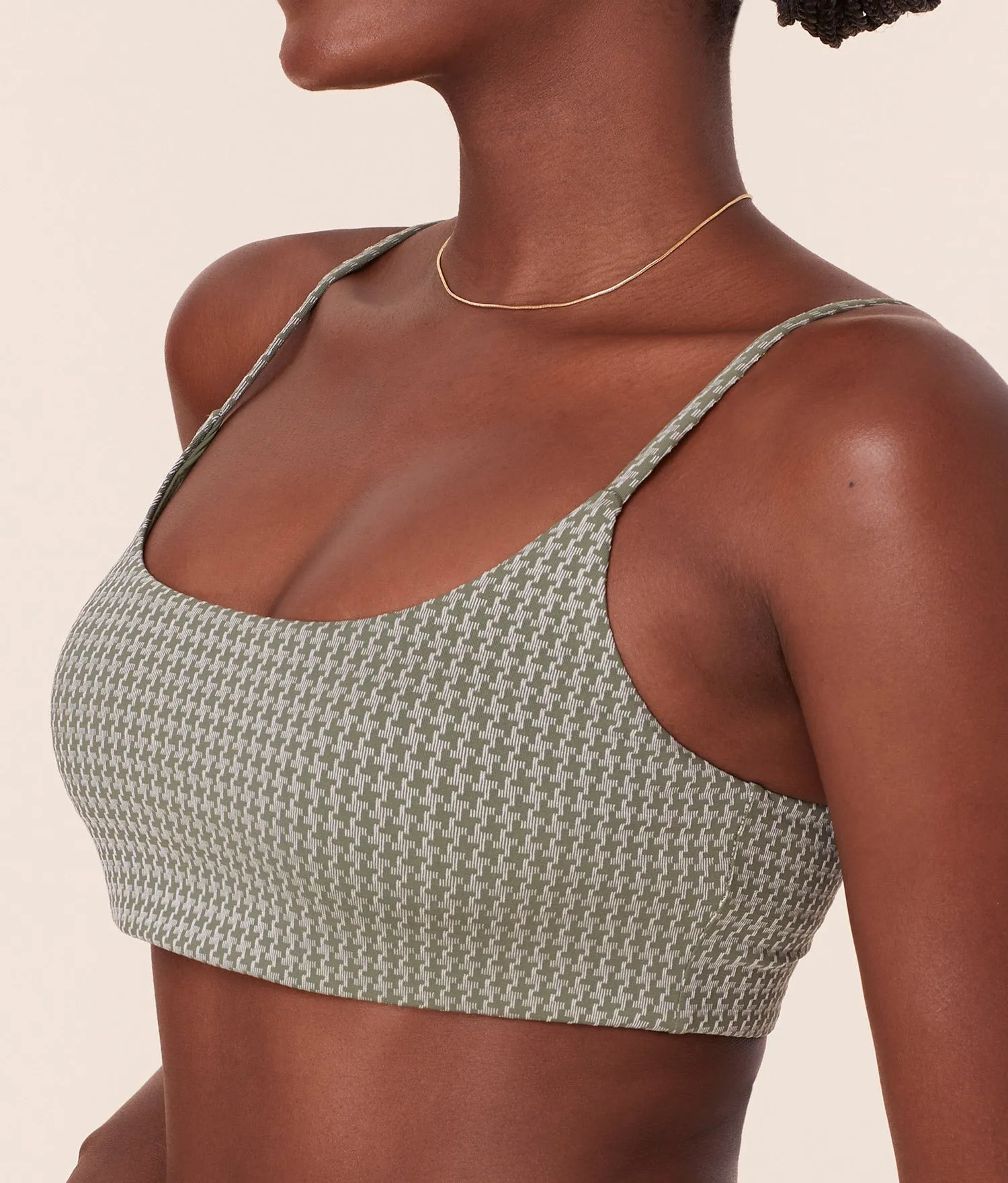 The Maui Bikini Top - Houndstooth - Seagrass