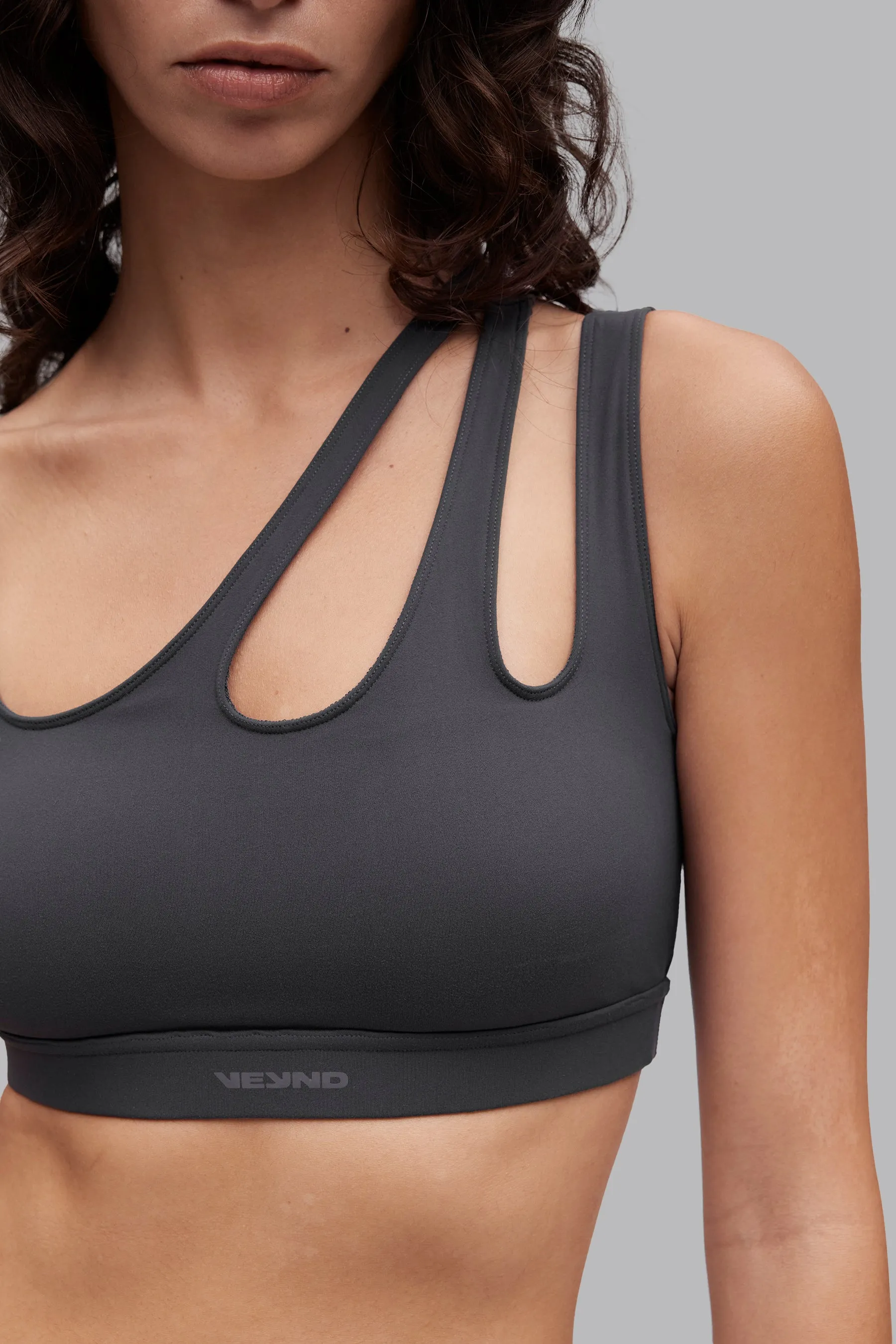 V_SCULPT® ASYMMETRIC SPORTS BRA - Dark Gray