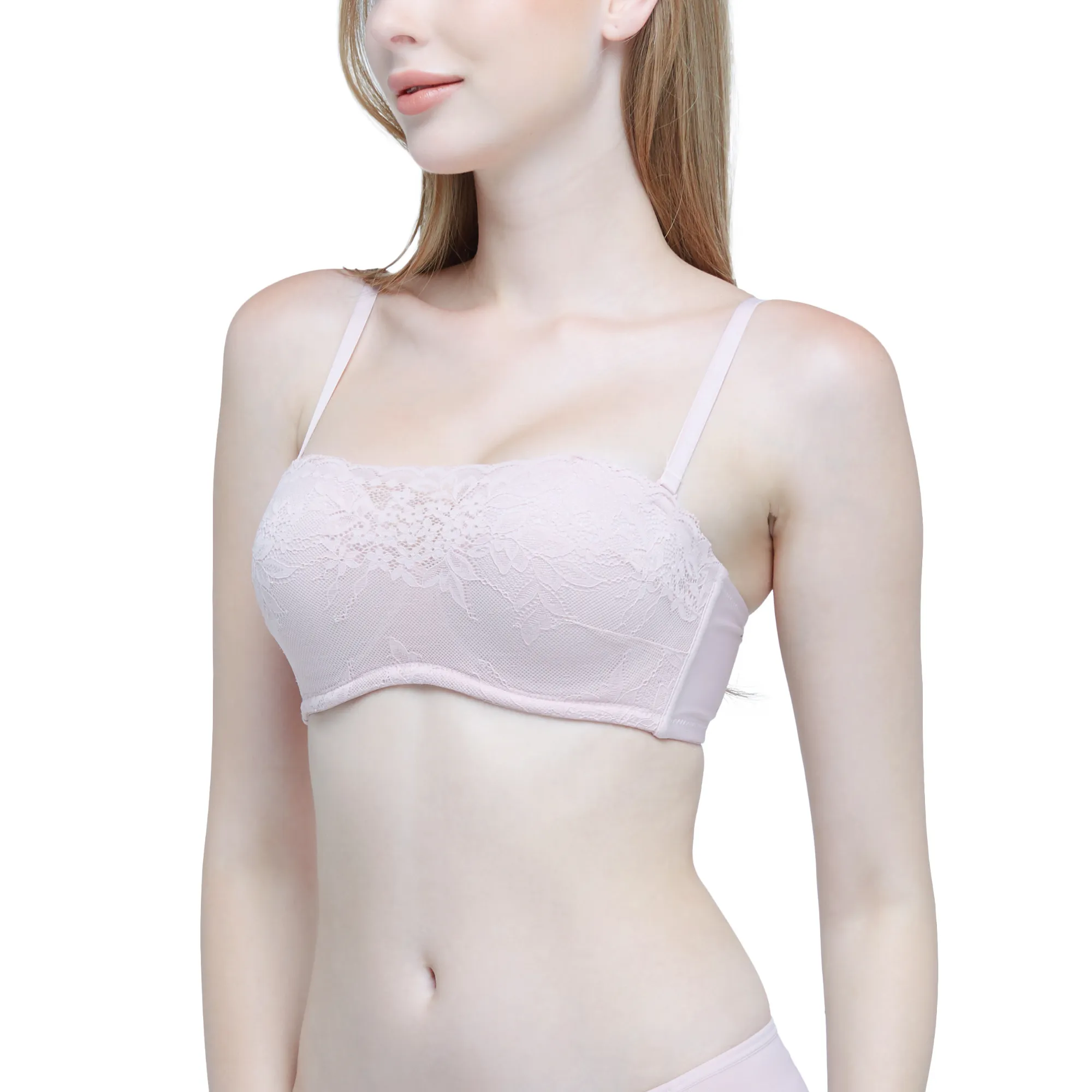 Wacoal Body Bra บราเกาะอกเสริมฟองน้ำ ลายลูกไม้ WB5P19 สีชมพู (WR)