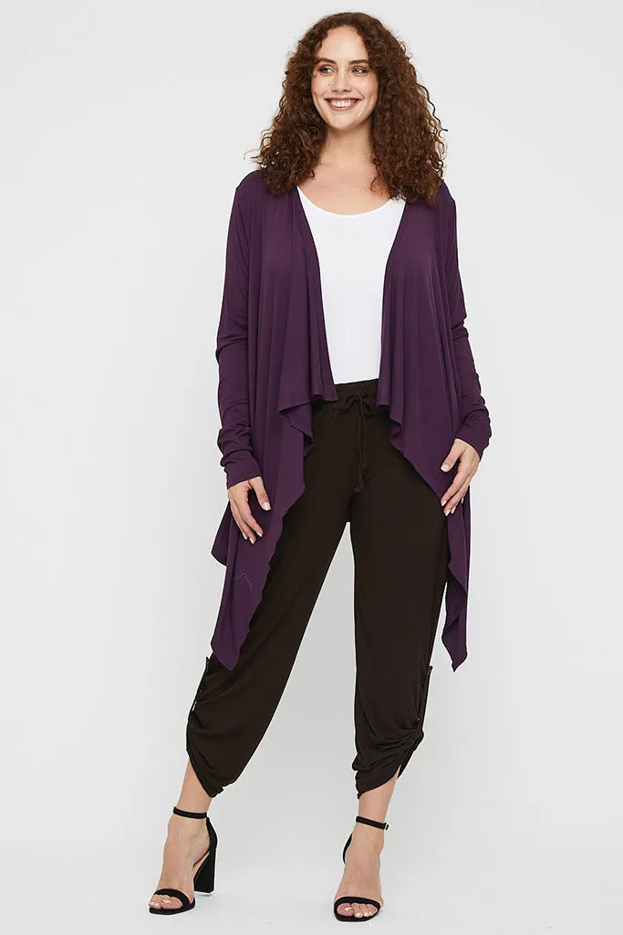 Waterfall Cardigan - Plum