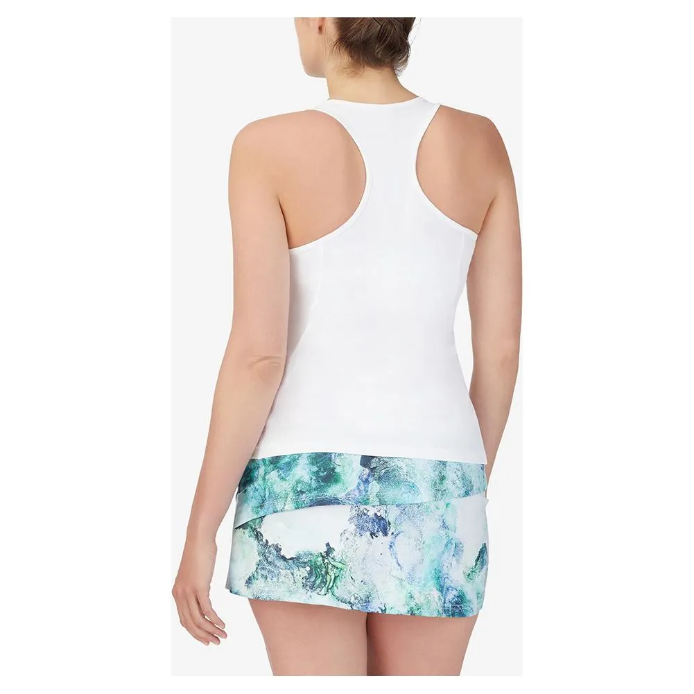 Women's Deuce Court Racerback Tennis Tank Watercolor and White